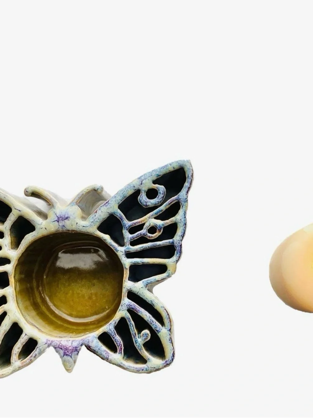 Purple Butterfly and Flower Tealight Holders - Home Accents